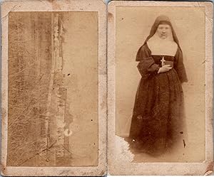 France, Religieuse et couvent dans la campagne à identifier, circa 1870