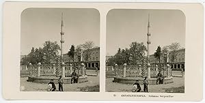 Stereo, Neue Photographische Gesellschaft A. G., Turquie, Constantinople, Colonne Serpentine