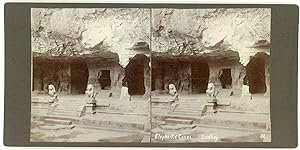 Stereo, H. Hands & Son's, Stereoscopic Series, Inde, Bombay, Elephanta Caves