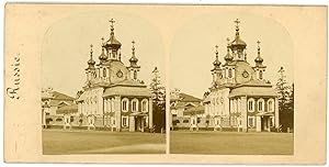 Stereo Russie, Russia, Saint Petersbourg, Eglise du Palais de Peterhof, circa 1870