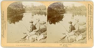 Stereo A slight nibble, Couple fishing, 1902