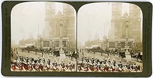 Stereo England, London, Coronation of Edward VII, Awaiting the arrival of the king before Westmin...