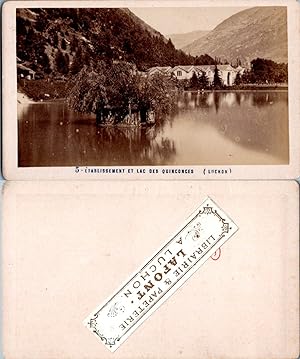 France, Pyrénées, Luchon, Etablissement et lac des Quinconces, circa 1870