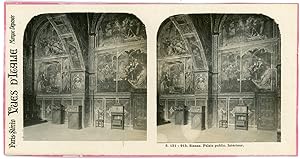 Stereo Italie, Italia, Sienne, Siena, Le Palais Public, intérieur, circa 1900