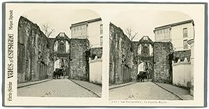 Stereo Espagne, Pays Basque, Fontarrabie, La Puerta Mayor, circa 1900