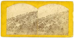 STEREO Paysage de montagne à identifier, grand chalet, hôtel ? circa 1870