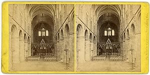 Stereo England, Hereford cathedral, Interior looking East, circa 1870
