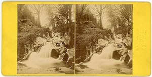 Stereo Great Britain, Isle of Man, Waterfall, Cascade, circa 1880