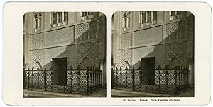 Stereo Espagne, Séville, Sevilla, Alcazar, porte d'entrée intérieure, circa 1900