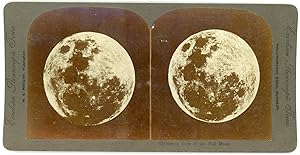 Stereo, Excelsior Stereoscopic Tours, M. E. Wright, Publisher, Telescopic View of the Full Moon