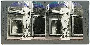 Stereo, Keystone View Company, Venus de Medici, the Statue that enchants the World, Florence, Italy