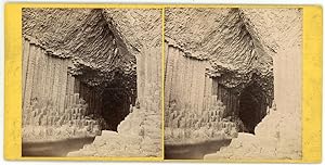 Stereo Scotland, Ecosse, Ile de Staffa, Grotte de Fingal, circa 1870