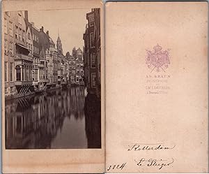 Pays-Bas, Nederland, Rotterdam, le Steiger, église catholique et le canal, circa 1880
