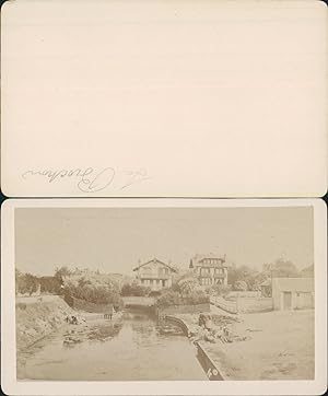 France, Normandie, Houlgate, Le Drochon et deux belles villas à Beuzeval, circa 1875