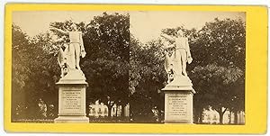 STEREO Italie, Italia, Turin, Torino, Statue monument à Guglielmo Pepe, circa 1870