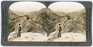 Stereo, Chine, China, Great Wall near Nankow Pass, Grande Muraille, circa 1900
