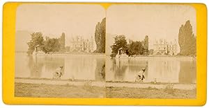 STEREO France, Château au bord d'un étang à identifier, circa 1870