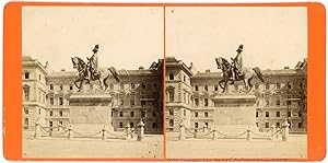 Stereo Autriche, Österreich, Vienne, Wien, Denkmal von Fürst Karl Philipp Schwarzenberg, circa 1870