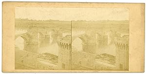 STEREO Pont de pierre ancien en ruines à identifier, circa 1880
