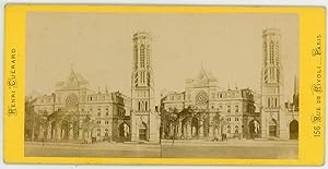 Stereo, France, Paris, Eglise Saint Germain l'Auxerrois et mairie du 1er arrondissement, circa 1870