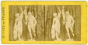 STEREO France, Sculptures de Pradier, Allégories de la pêche et de la chasse, circa 1870