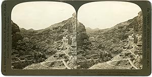 Stereo, Palestine, The Brook Cherith and Elijah convent, 1901