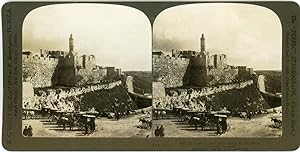 Stereo, Palestine, Jerusalem, The tower of David from outside the city hall, 1903