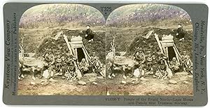 Stereo, Norvège, Norge, Norway, Lapp home and family near Tromsoe, circa 1900