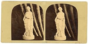 STEREO Sculpture, statue femme déesse Talia, circa 1870