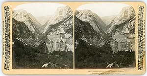 Stereo, Norvège, Norge, Norway, Stalheim's Hotel and the Naerodal, 1902