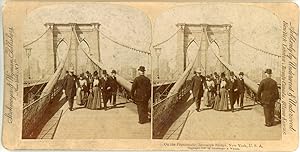 Stereo, USA, New-York City, On the promenade, Brooklyn Bridge, 1897
