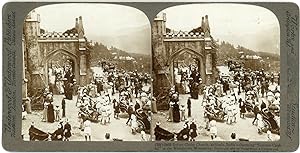 Stereo, Inde, India, Simla, before Christ Church, 1903
