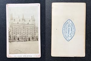 Belgique, Bruges, Hôtel de Ville, circa 1870