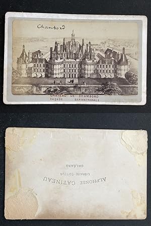 France, Château de Chambord, façade septentrionale, circa 1870