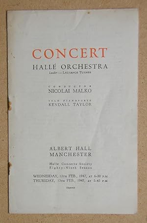 Halle Orchestra. Concert Programme. 12th & 13th February 1947.