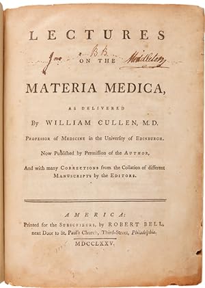 LECTURES ON THE MATERIA MEDICA.NOW PUBLISHED BY PERMISSION OF THE AUTHOR, AND WITH MANY CORRECTIO...
