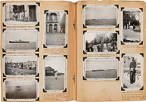 [EXTENSIVELY ANNOTATED AND PROFUSELY ILLUSTRATED PHOTOGRAPHIC SCRAPBOOK OF AMERICANS TRAVELING IN...