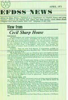 EFDSS News April 1971 : View from Cecil Sharp House. Published as a supplement to 'English Dance ...