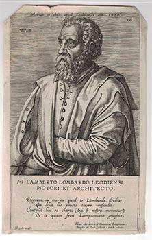 Portrait of Lamberto Lombardo. Original engraving.