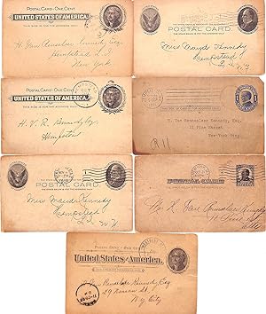 Set of 7 1897/ 98/ 99/ 1904/ 1907 Calendar Postal Cards For The Meadow Brook Hounds