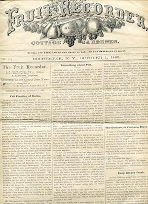 (Industry Newspaper) The Fruit Recorder & Cottage Gardener, October 1, 1885