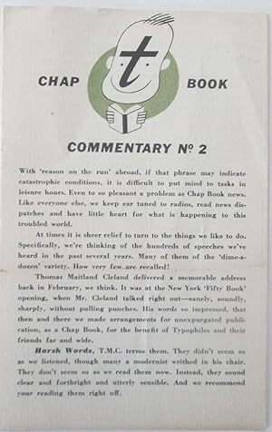 The Typophile's Chap Book. Commentary Number 2