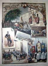 Fiestas del centenario de Santa Teresa de Jesus, varias escenas de Avila y Alba de Tormes