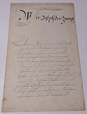 Zeitgenössische Abschrift der Verordnung Josephs II. vom 14. März 1785 über die Verbesserung der ...