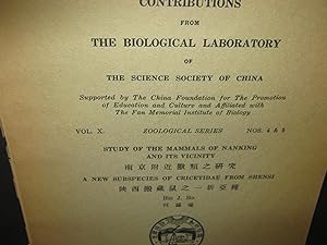 Contributions From The Biological Laboratory Of The Science Society Of China Vol. X Zological Ser...