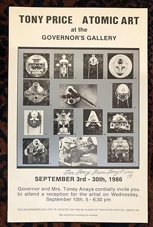 TONY PRICE ATOMIC ART at the Governor's Gallery. 1986. (Original Exhibition Poster)