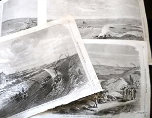 Suez Canal Project 4 full page engravings of 1869 from the Illustrated London News. March-April 1869