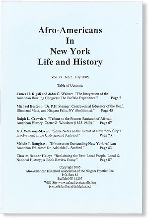 Afro-Americans In New York Life and History - Vol.29, No.2 (July, 2005)