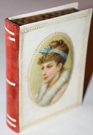[Faux Book] Lovely Victorian Faux Book Candy Box with Cameo Centerpiece Portrait of a Pretty Youn...