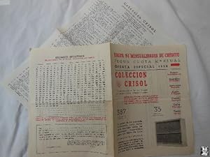 Antiguo Folleto Publicidad - Old Advertising Brochure : COLECCIÓN CRISOL